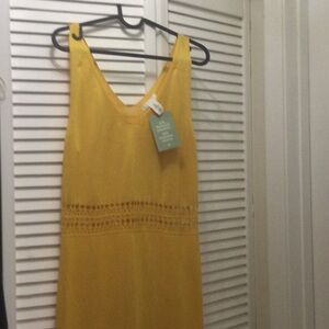 Long, short-sleeved yellow dress, H&M, large, brand new